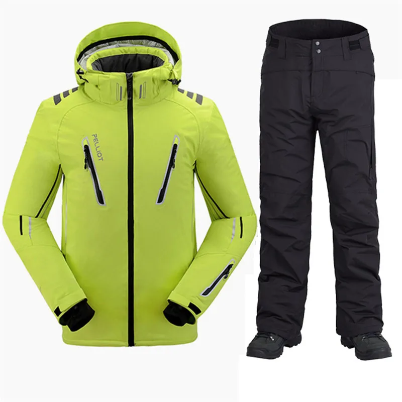 Kopen Skipak Mannen Pelliot Ski Jas + Saenshing Snowboard Broek Ademend Skiën Snowboarden Winter Sneeuw Set Super Warme Waterdichte