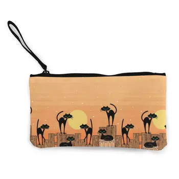 

NOISYDESIGNS Fashion Coin Purses Women Wallet Black Cats Stray Credit Card Holder Key Money Bag for Ladies Purse Zipper Pouch