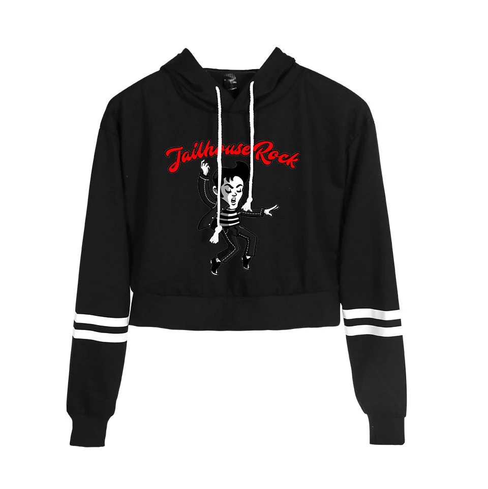 Коллекция года, короткие толстовки с капюшоном Elvis Presley, уличная одежда, топы, весенние толстовки с капюшоном для женщин, Harajuku