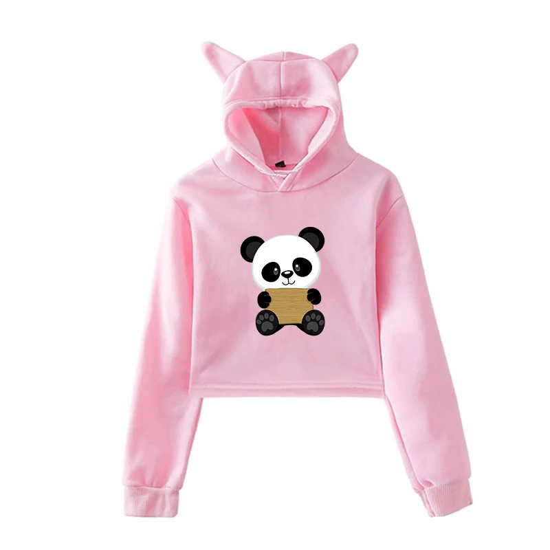 Kawaii/толстовки с принтом панды для девочек-подростков; худи в стиле Харадзюку; Женская толстовка в стиле Харадзюку; пуловеры с капюшоном; сезон осень-зима; милые топы