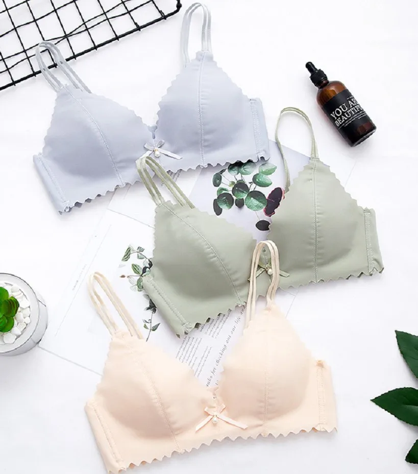 

BEFORW Simple Solid Color Bra Sexy Lingerie Comfortable Thin Seamless Bras For Women Adjustable Wireless Push Up Bralette