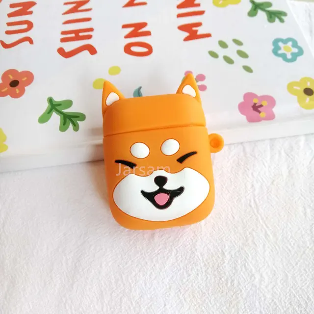 Creativity Cartoon funny cute silicone Case For Airpods 2 1 cover For Air pods 1 2 Case Wireless charging soft Cover Box Orangedog