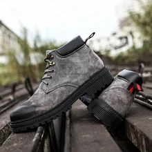 Мужские ботинки martin; мужские высокие военные ботинки; обувь на шнуровке в стиле ретро; трендовая обувь на платформе