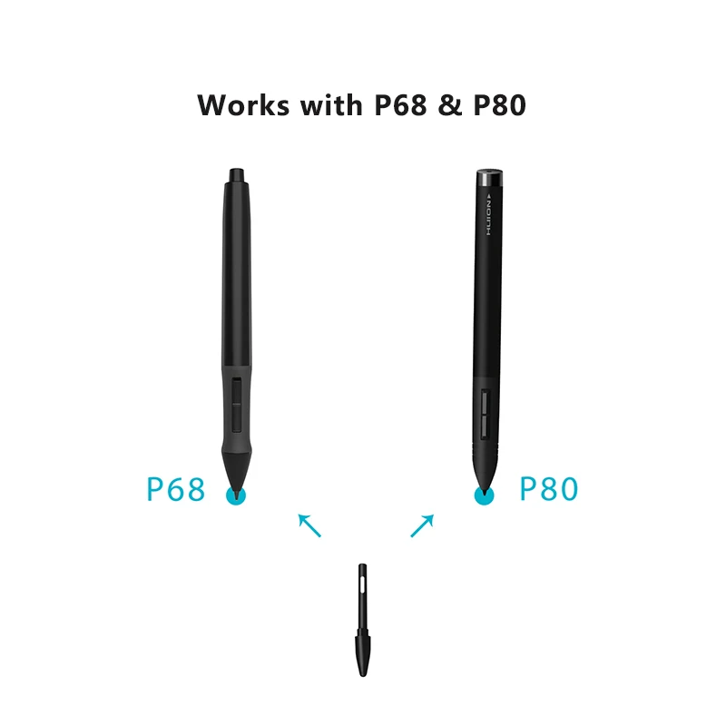 Replacement Nibs 20 Pcs Standard Black for HUION UGEE Funtuos Gaomon VIKOO LIJING Tablets Pen