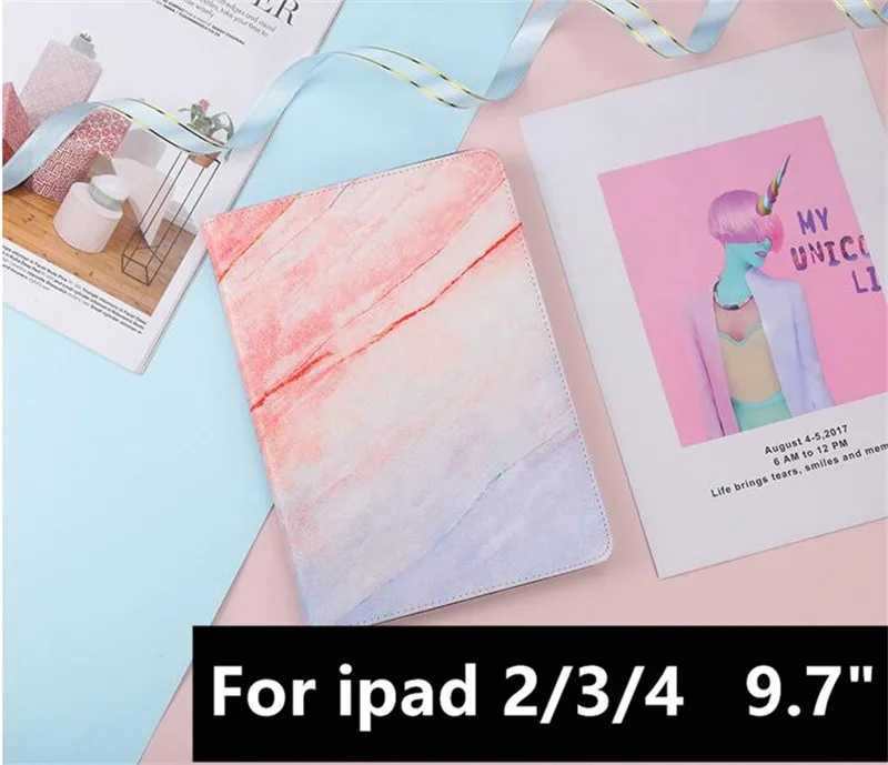 234 Для iPad / 9,7 чехол pro мягкая задняя крышка Мрамор из искусственной кожи смарт-Обложка для планшета для apple iPad 2/3/4 чехол 9," 5/6 Air 2 1 iPad Air 3 Pro 10,5/11" iPad Mini 1/2 /3/4/5 - Цвет: 234