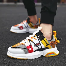 Мужские повседневные кроссовки; мужские кроссовки; теннисные кроссовки; дышащая мужская обувь на шнуровке; смешанные цвета; размеры 39-44; PG088