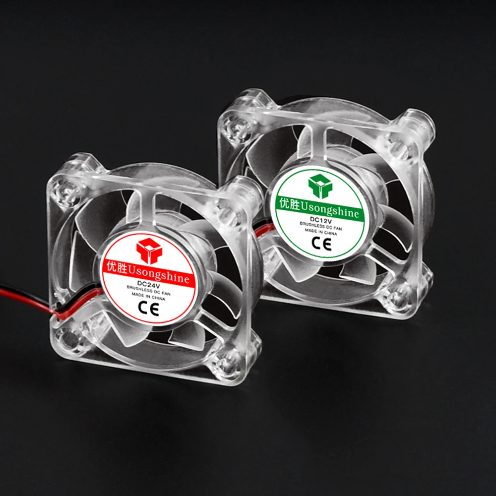 Cooling Fan Mini Transparent Hydraulic 3010 4010 12V/24V with LED Light High Quiet Exhaust 3D Printer Parts | Компьютеры и офис