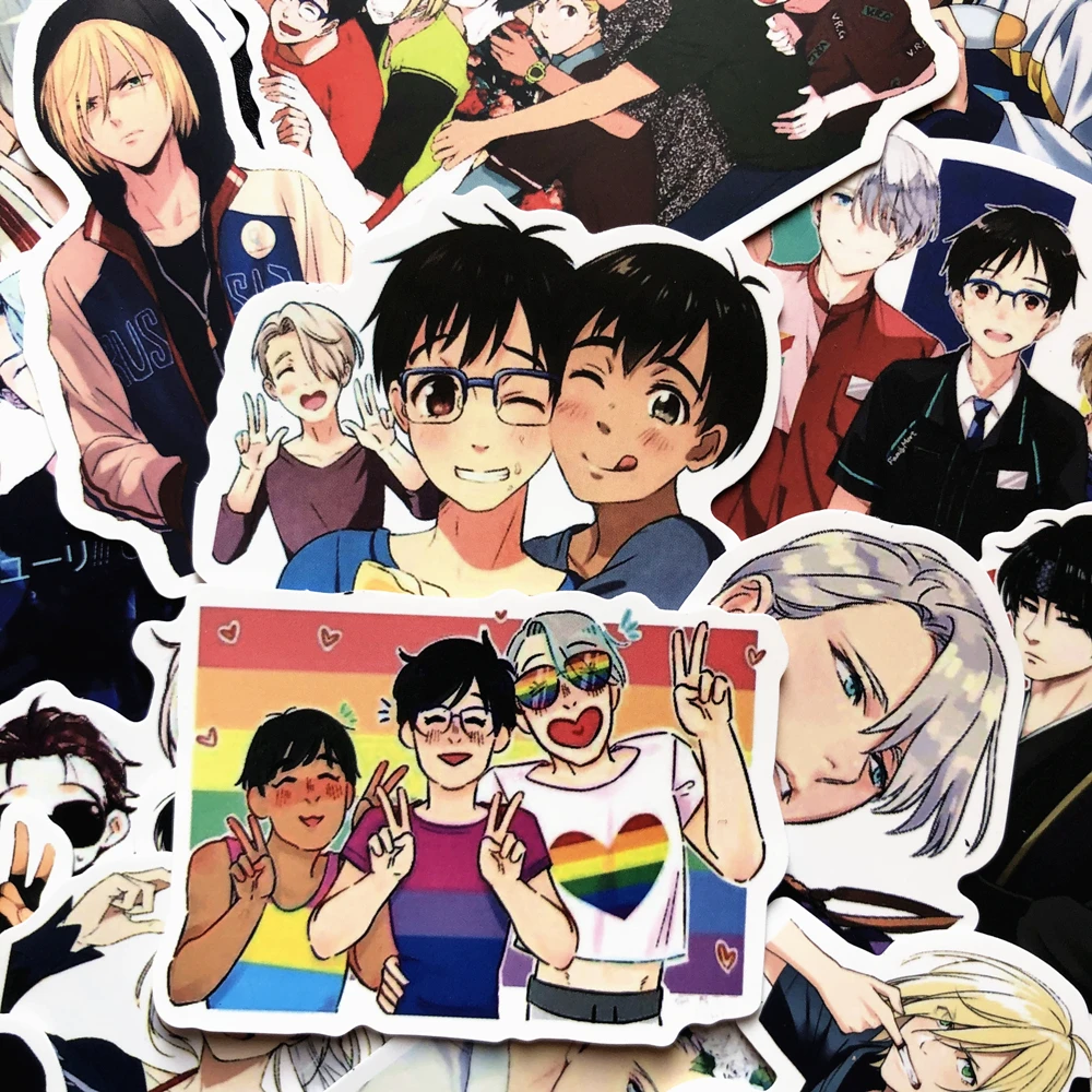50 шт YURI! На льду аниме наклейка мультфильм ПВХ для граффити наклейка s Чехол для ноутбука автомобильный костюм Чехол для багажа гитары детские игрушки F4