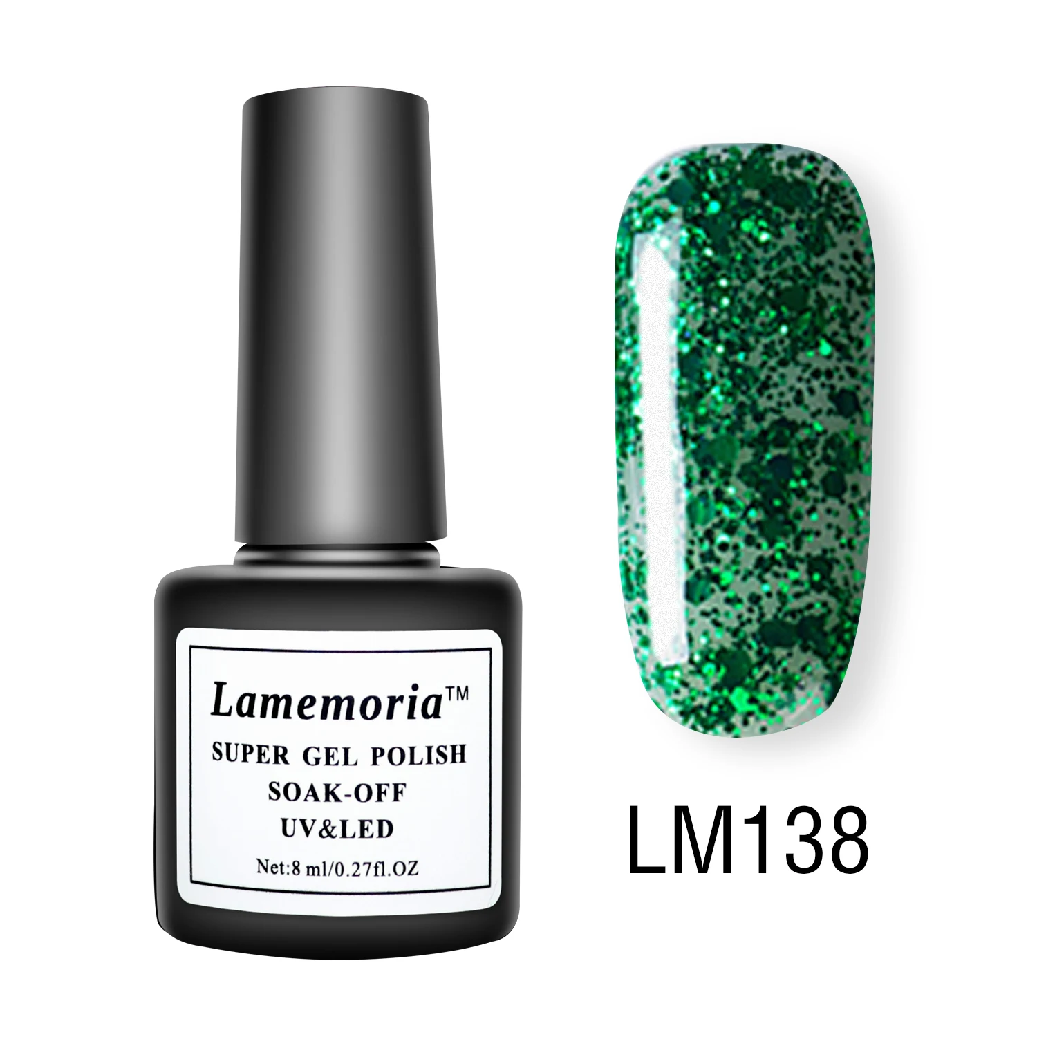 LM138 Lamemoria, 8 мл, Гель-лак для ногтей, светильник с синими блестками, долговечный Гибридный Гель-лак для ногтей - Цвет: LM138