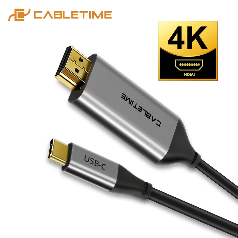 CABLETIME USB Type C to HDMI Cable USB C to HDMI Thunderbolt 3 Converter for MacBook Huawei Mate 30 Pro USB-C HDMI Adapter C261 CABLETIME USB Type C to HDMI Cable USB C to HDMI Thunderbolt 3 Converter for MacBook Huawei Mate 30 Pro USB-C HDMI Adapter C261