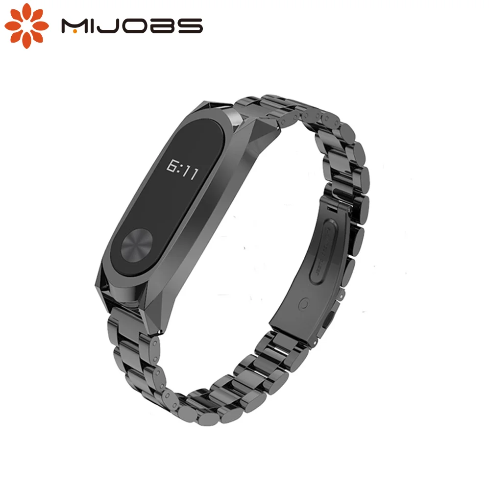 Умный ремешок Mijobs для xiaomi Mi Band 2 металлический Безвинтовой браслет из нержавеющей