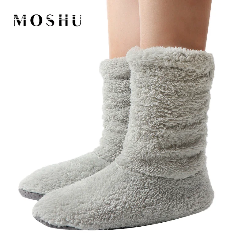 

Home Slippers Women Winter Shoes Coral Fleece Sock Shoes Indoor Warm Furry Slides Floor Shoes Soft Slippers Chaussures Femme