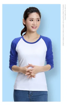 

2020 Popular Fashion Personalized Customize women t-shirt long sleeve advertising shirt A47 print