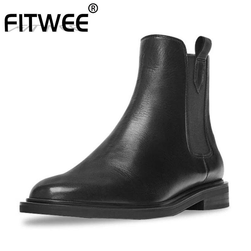 FITWEE/женские ботинки Челси на плоской подошве Повседневные офисные женские
