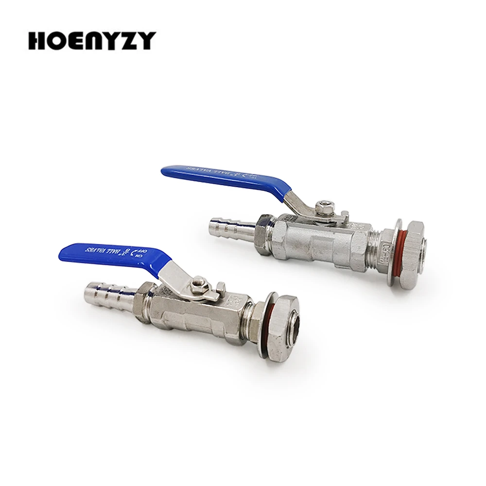 3/8" 1/2" Stainless Steel 304 1piece Ball Valve Dn10 Dn15 Homebrew Weldless Bulkhead Beer