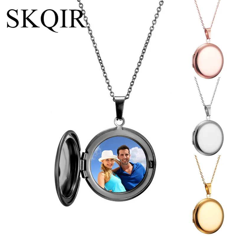 

Customized Photo Name Necklace Personalized Text Open Locket Pocket Watch Round Pendant for Women Jewelry Couple Family Mom Gift