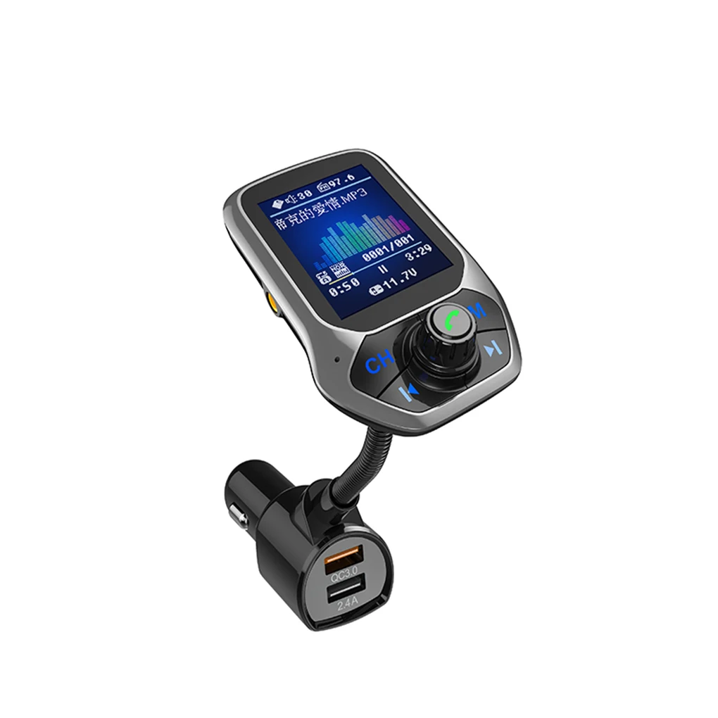 Автомобильный MP3-плеер Bluetooth динамик громкой связи экран дисплей двойной USB порт телефон зарядное устройство AUX музыкальный плеер QC3.0 Быстрая зарядка