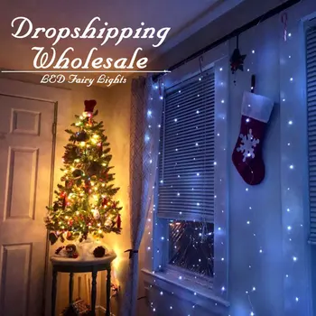 

LED Fairy Lights Garland Curtain Lamp Remote Control USB String Lights New Year Christmas Decorations for Home Bedroom Window