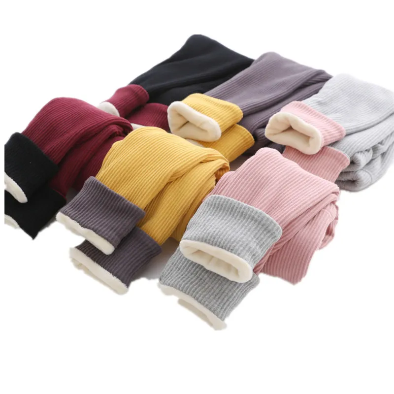 Леггинсы для девочек теплые зимние утепленные бархатные штаны с эластичным