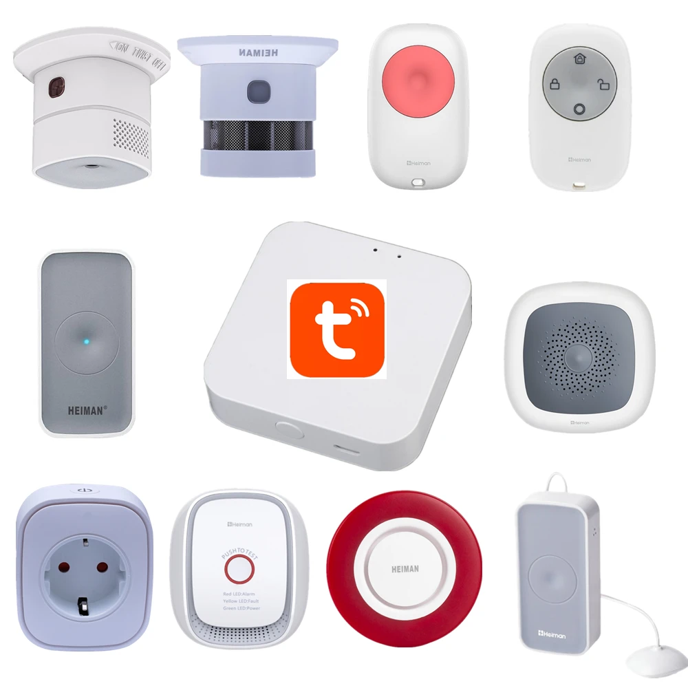 

DIY Tuya Zigbee Gateway Hub Smoke Detector Gas Sensor Strobe flash Siren Device With Scene Linkage With Smart Life App Control