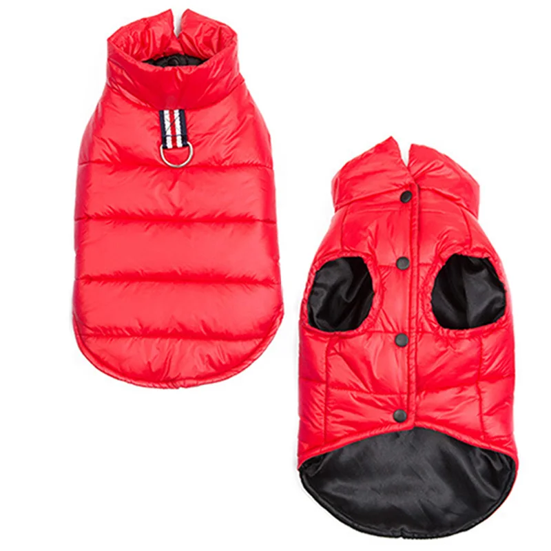 Red Dog Clothes Одежда для собак, Зимняя Теплая стеганая куртка для маленьких собак, пуховик, ветрозащитная хлопковая одежда, коврик для собак, рубашка, одежда для бульдога - Цвет: Red Dog Clothes