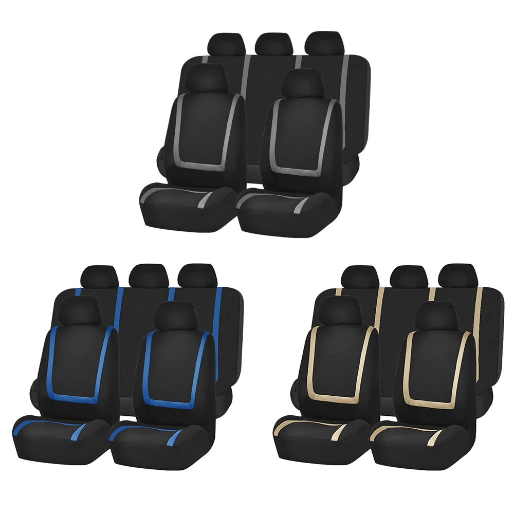 Car Seat Covers Front and Rear Bench Back Cover Set Detachable Headrests for Cars Trucks SUVs | Автомобили и мотоциклы