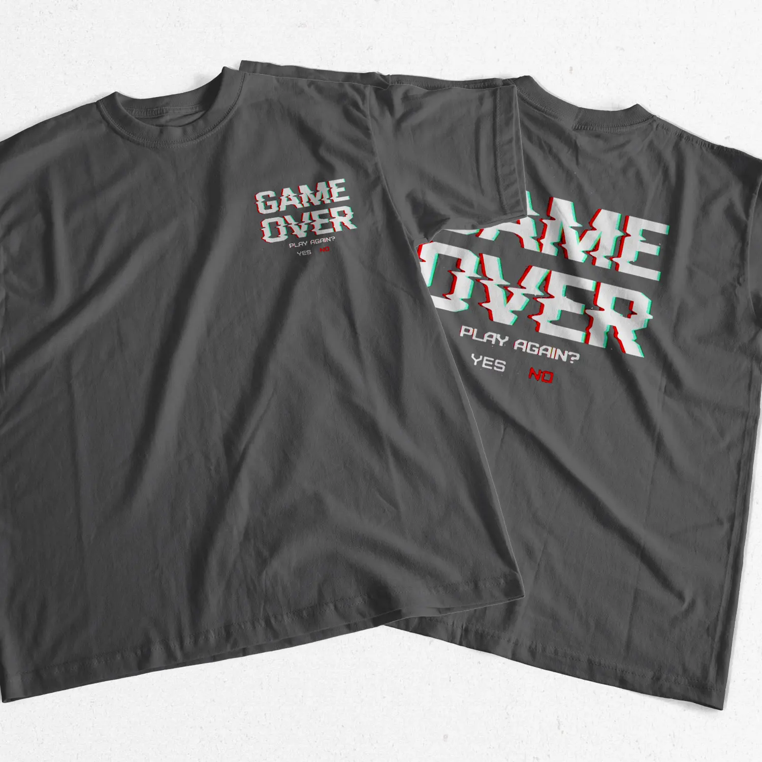 تي شيرت رجالي بكتابة Game over