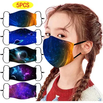 

Mascarilla 5pc Children's Adjustable Windproof Reusable Printed Face Mask Masque Mascarilla Con Filtro Maseczka Ochronna