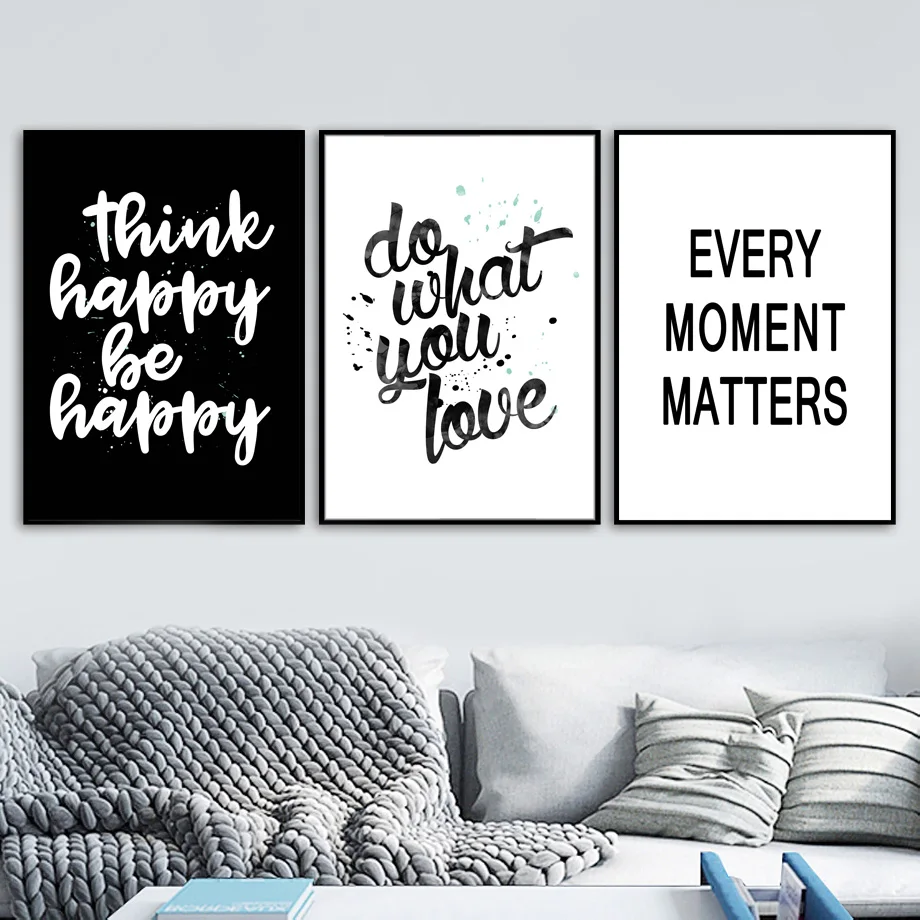 

Inspiring Sentence Quotes Nordic Black White Posters And Prints Art Canvas Painting Wall Pictures For Living Room Home Decor