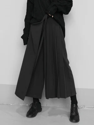 Брюки-Кюлоты женские с двумя вставками прилегающие к низу узким поясом