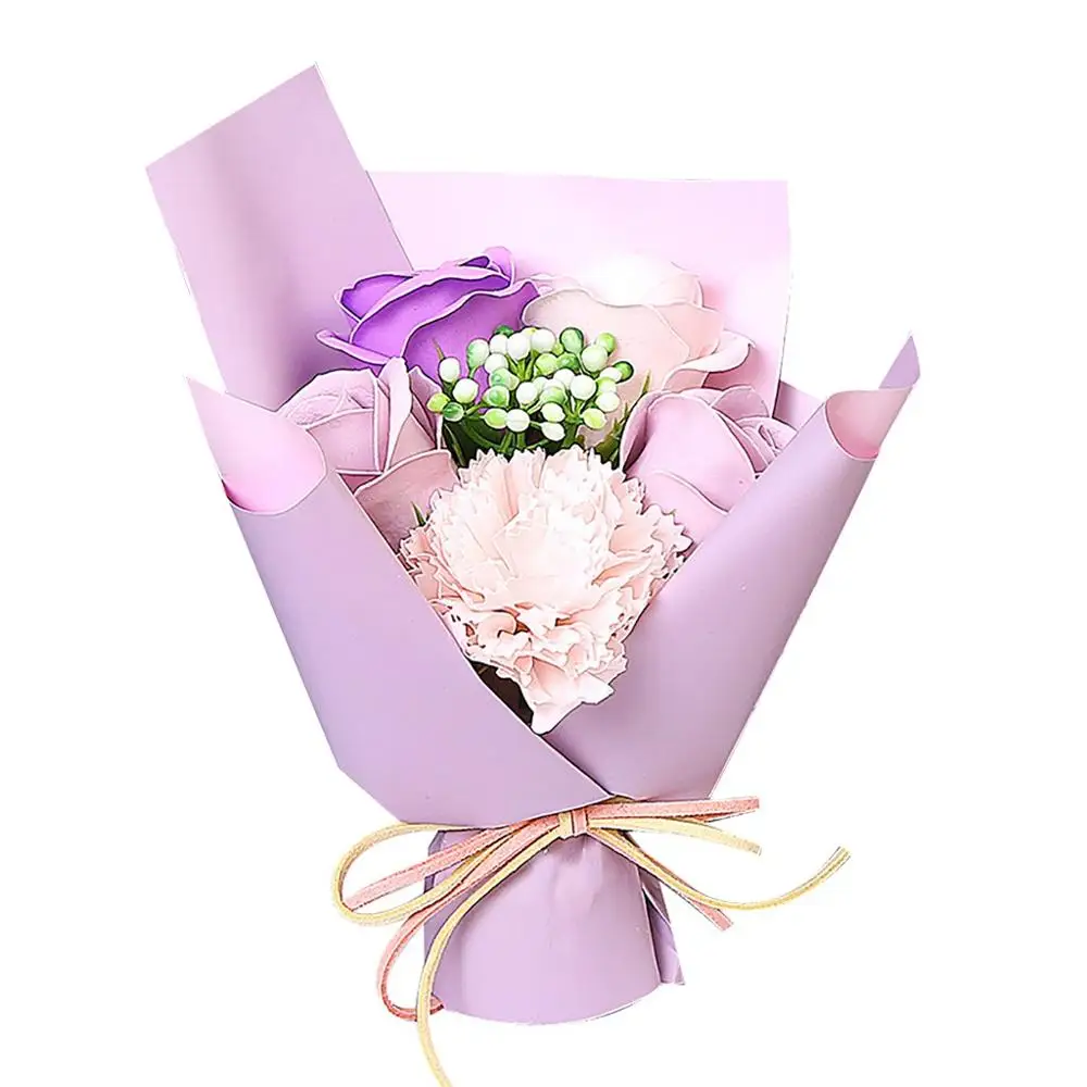Purple Подарок на день Святого Валентина, сделай сам, мыло, пена, розы, Искусственные цветы, букет, свадебные украшения, аксессуары для дома, красивые цветы#2D17 - Цвет: Purple