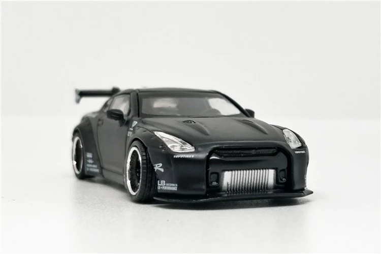 1: 64 Мини GT LB работает 2,0 Nissan GTR R35 MIJO США Эксклюзивный матовый черный LHD литая под давлением модель автомобиля