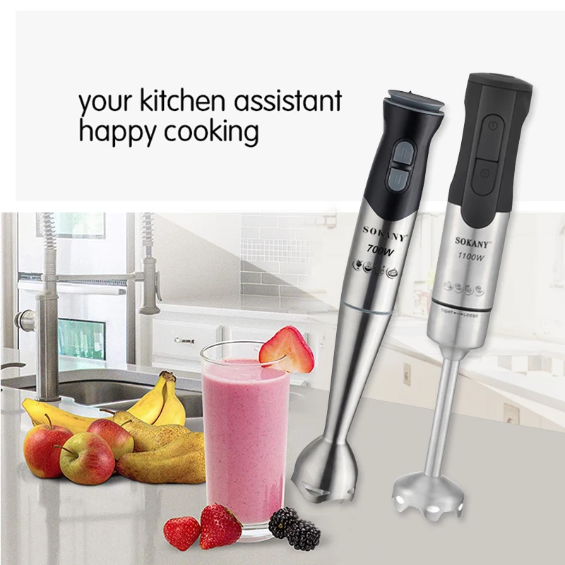 

SOKANY Portable 2 Speed Stainless Steel Electric Blender Fruit Vegetable Nut Juice Smoothie Baby Food Mixer Kitchen Hand Blender