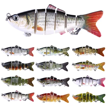

12Pcs Jointed Bait Swimbait Fishing Lures Artificial Bait 10cm 18g Crankbait Hard Wobblers Fishing Tackle Hook 6 Segments
