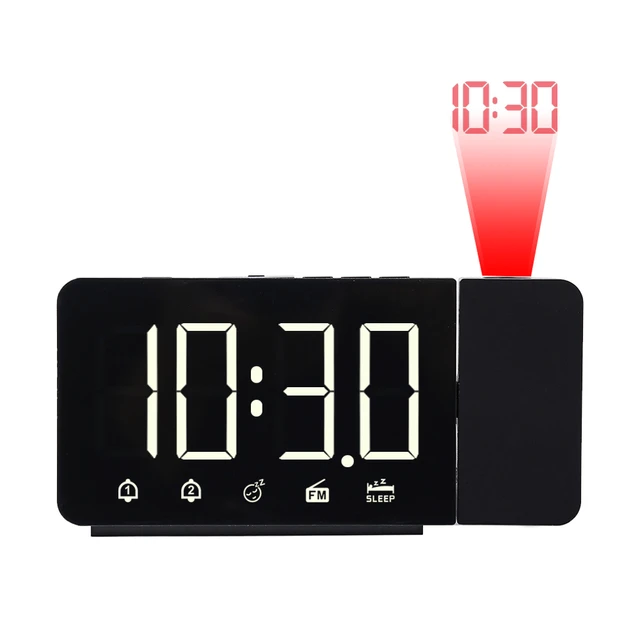 Réveil numérique LED avec radio FM, horloges de bureau électroniques,  budgétaire de temps, réveil USB - AliExpress