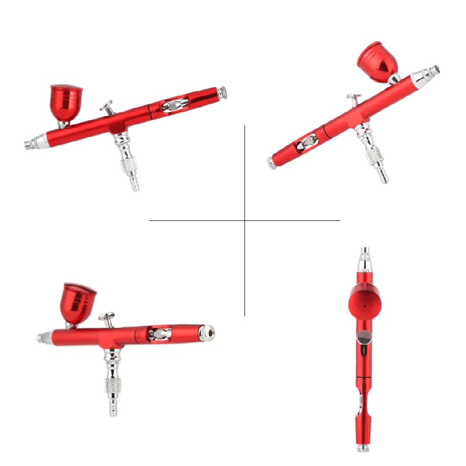 Airbrush Dual Action Gravity Feed 0.3mm Nozzle Spray Gun Cake Decorating Nail Manicure With Clean Kit