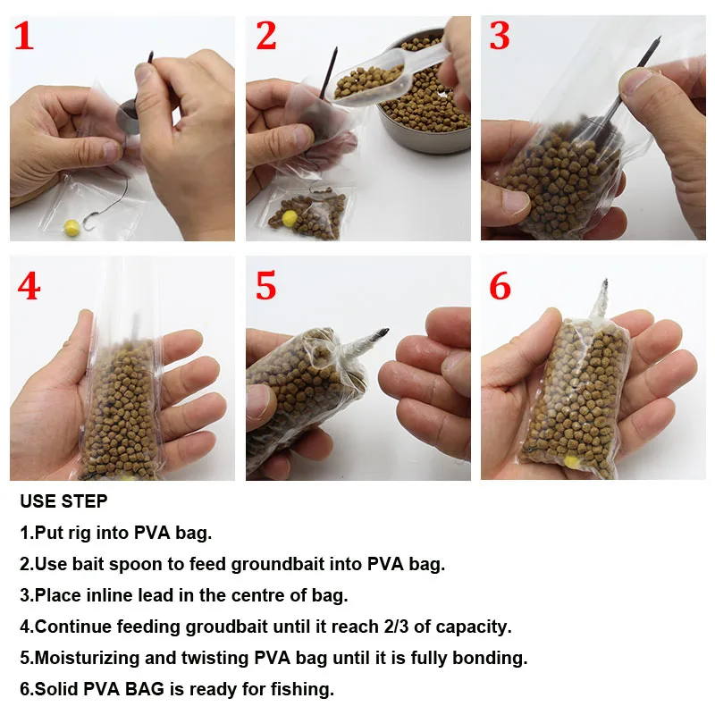 40PCS PVA Bags Available Carp Fishing Tackle PVA Bag Mesh for Carp