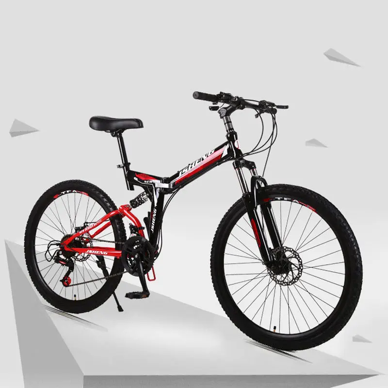 26 inch Mountain Bike Bicycle 21/24/27 Speed Double Shock Absorption Fast Folding One Wheel Ultralight Bikes