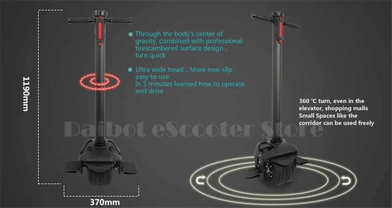 Daibot Monowheel Electric Unicycle Self Balancing Scooters 800W With BluetoothAPPGPS One Wheel Adult Smart Electric Scooter    (3)