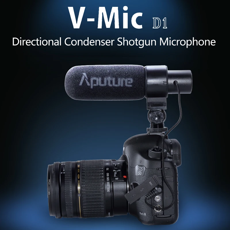 Aputure v-микрофон D1 микрофон для Canon Nikon sony DSLR камер для Youtube видео интервью запись конденсатор направленный микрофон