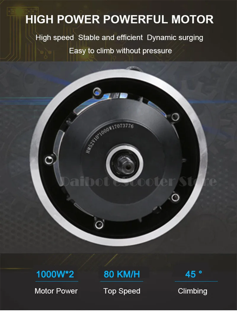 10'' Powerful Electric Scooter Electric Scooters Double Drive 2000W 52V Adult Two Wheels Electric Scooter (12)