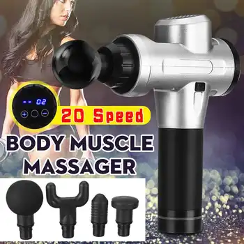 

20-speed Massage Guns Muscle Massager Professional Deep Tissue Massager Therapy Guns Muscle Pain Relief LCD Display With 4 Heads