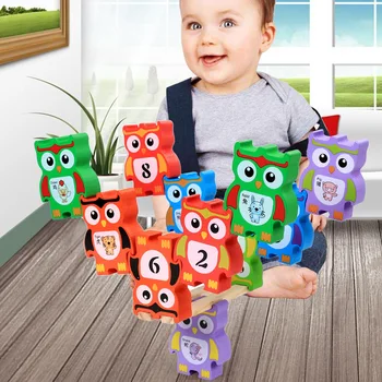 

Wooden Owl Fun Balance Beam Toy Children's Educational Toys Building Blocks Spell Inserting Twisted Egg Assembling Baby Gift