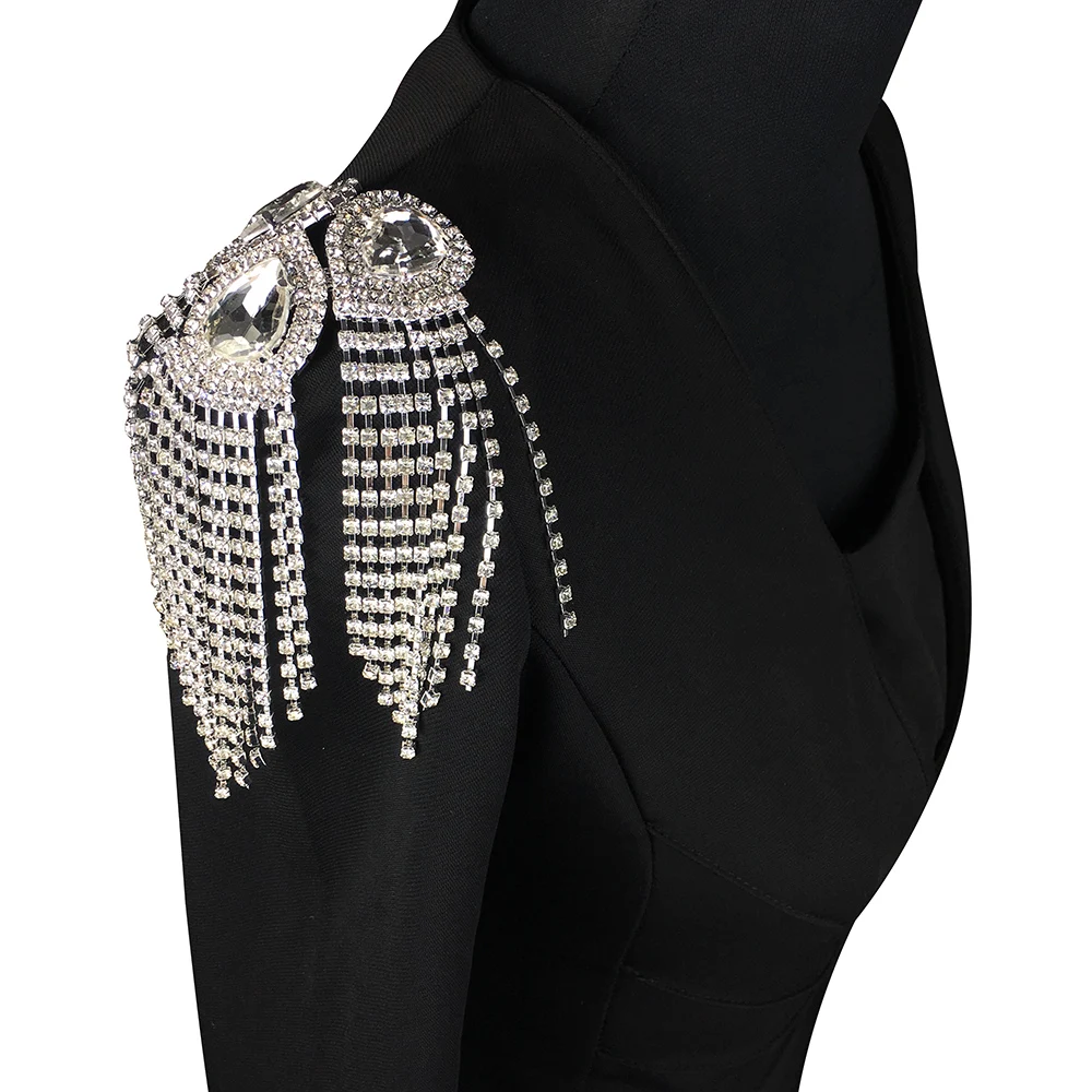Алмазный бисер капли воды дизайнерские нашивки Кристалл Бахрома Кисточкой Стразы значки на плечо Броши женское платье аппликация