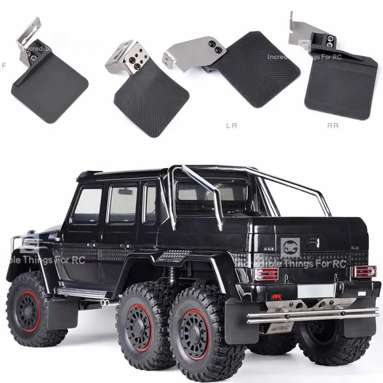 4 stücke Für 1/10 RC Crawler Auto Trax TRX-4 G500 TRX6 G63 6*6 4*4 DIY Teil Vorne hinten Gummi Kotflügel Kotflügel Mit Metall Halterung
