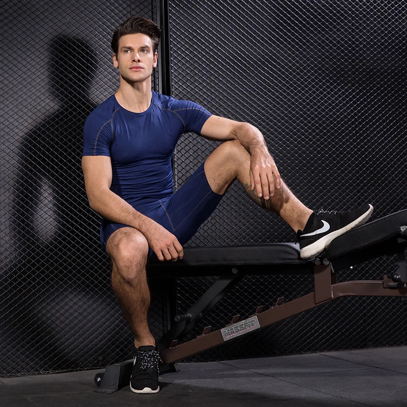 Men's outdoor exercise Tight T-shirt fitness exercise running training suit stretch quick-dry Long T-shirt sportswear pants 6