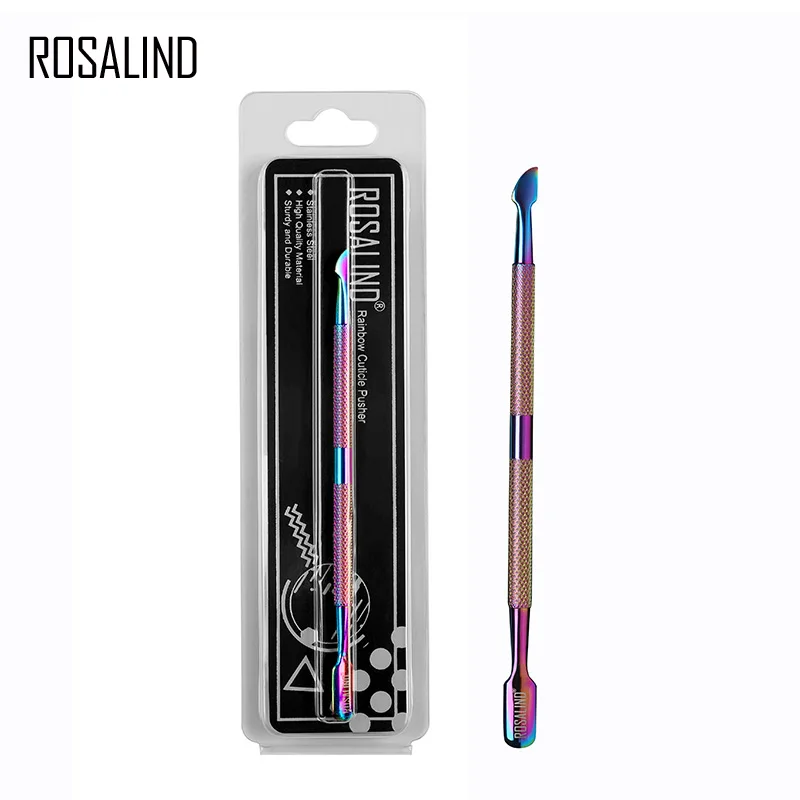 NT1002 Rosalind двойной конец из нержавеющей стали, для кутикулы толкатель Профессиональный инструмент для дизайна ногтей омертвевшая кожа Гель-лак средство для снятия маникюра Инструменты - Цвет: NT1002