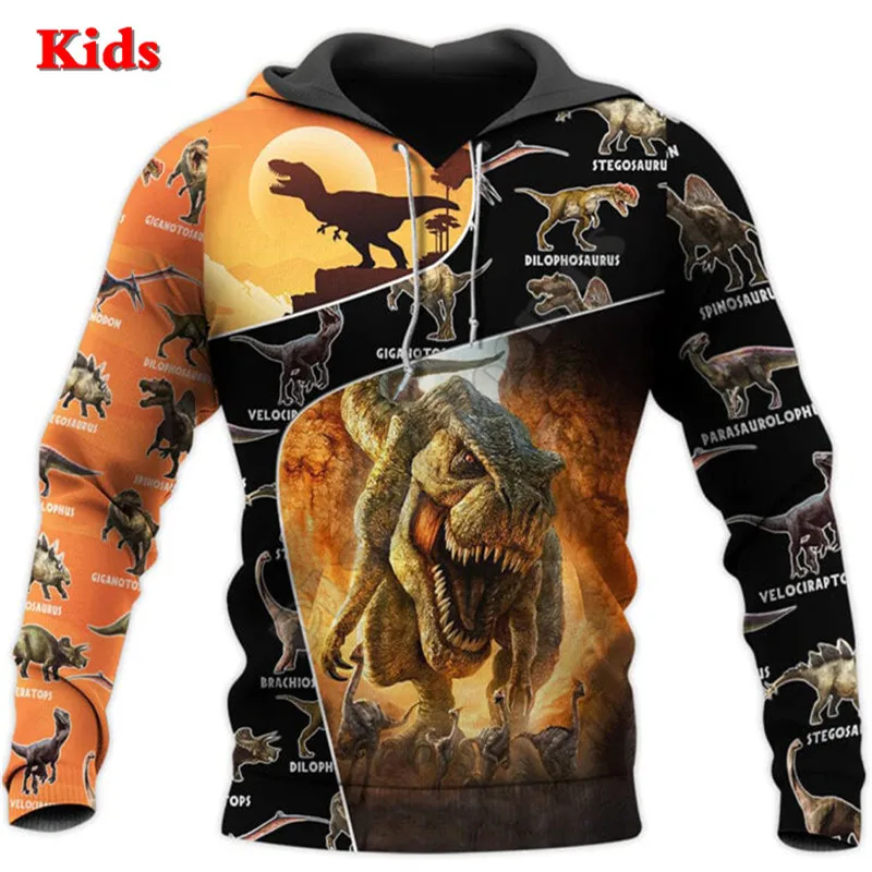 

Love Dinosaur Hoodies 3D Printed Kids Sweatshirt Child Long Sleeve Boy For Girl Funny Animal Pullover Drop Shipping Style-5