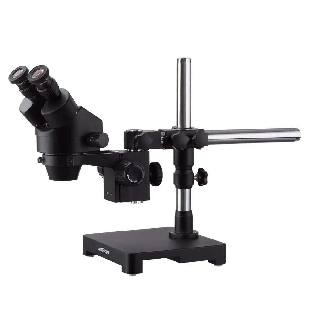 

AmScope 7X-90X Black Stereo Zoom Microscope with Single Arm Boom Stand SKU: SM-3BY-B