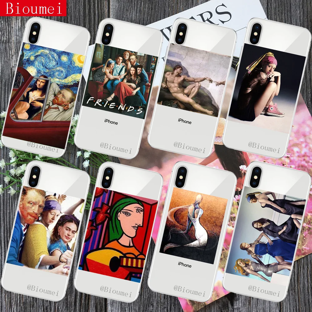 Art Paintings The Birth Of Venus Phone Case For iPhone XS MAX XR Mona Lisa Van Gogh funny Cover For iPhone 7 8 6 6s Plus 5 5S 50